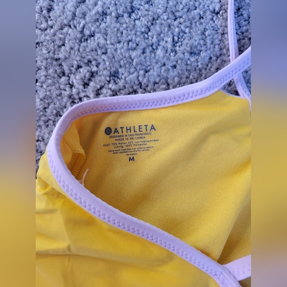 Athleta Chroma Cross Strap Bikini Top & Yellow Lowrise Bottom Womens Size Medium - Picture 4 of 8